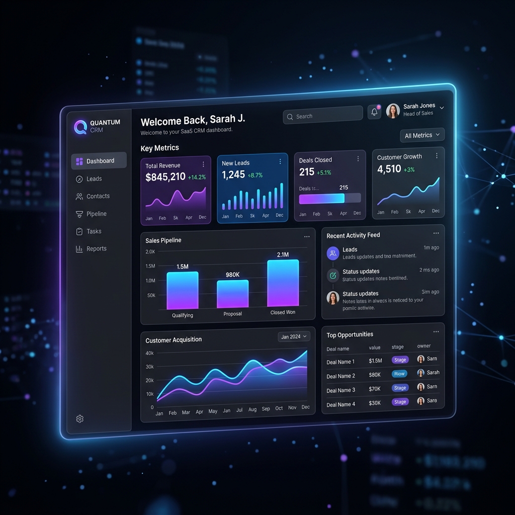 QSERVICEDESK pest control CRM and AMC software dashboard for quotations, GST invoices, and field jobs
